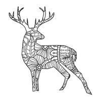 Mandala Deer Coloring Page vector