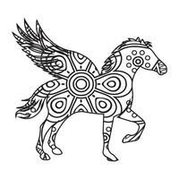 Mandala Horse Coloring Page vector