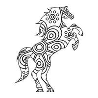 Mandala Horse Coloring Page vector