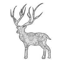 Mandala Deer Coloring Page vector