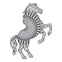 Mandala Horse Coloring Page vector