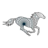 Mandala Horse Coloring Page vector