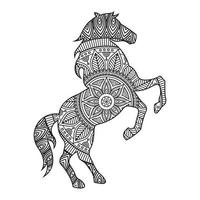 Mandala Horse Coloring Page vector