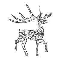 Mandala Deer Coloring Page vector