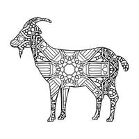 Mandala Goat Coloring Page vector