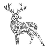 Mandala Deer Coloring Page vector