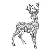 Mandala Deer Coloring Page vector