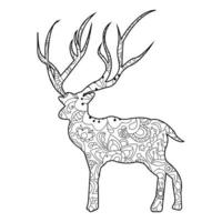 Mandala Deer Coloring Page vector