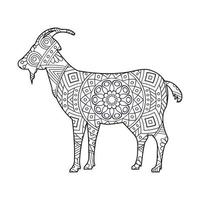 Mandala Goat Coloring Page vector