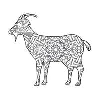 Mandala Goat Coloring Page vector