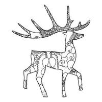 Mandala Deer Coloring Page vector