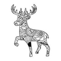 Mandala Deer Coloring Page vector