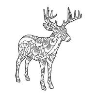 Mandala Deer Coloring Page vector