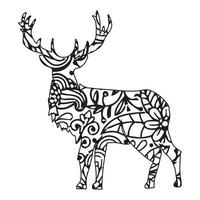 Mandala Deer Coloring Page vector