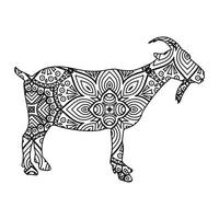 Mandala Goat Coloring Page vector