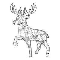 Mandala Deer Coloring Page vector