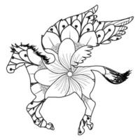 Mandala Horse Coloring Page vector