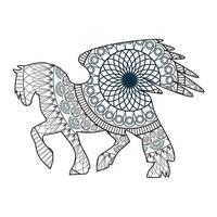 Mandala Horse Coloring Page vector
