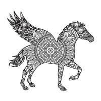 Mandala Horse Coloring Page vector