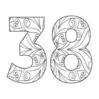 Mandala Number Coloring Page For Kids vector