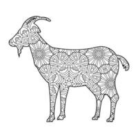 Mandala Goat Coloring Page vector