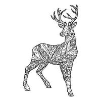 Mandala Deer Coloring Page vector