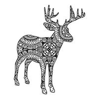 Mandala Deer Coloring Page vector