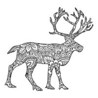 Mandala Deer Coloring Page vector