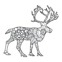 Mandala Deer Coloring Page vector