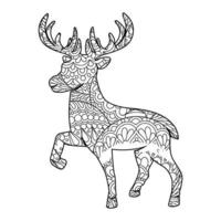 Mandala Deer Coloring Page vector