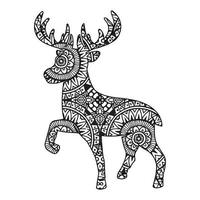 Mandala Deer Coloring Page vector