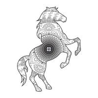 Mandala Horse Coloring Page vector