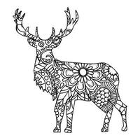 Mandala Deer Coloring Page vector