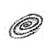 Simple black hole icon, asteroid belt, hand-drawn sketch of a doodle-style element. Space. Phaeton. Vanished planet. Black hole. Solar system. Isolated vector illustration