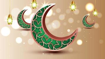 Eid Mubarak and Ramadan kareem islamic background with element vector