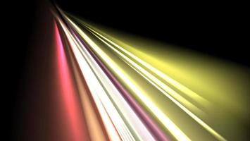 Vector image of colorful light trails with motion blur effect, long time exposure. Isolated on background