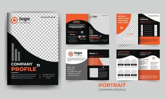 company profile template layout design with cover page and vector a4 size for editable
