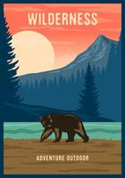 Colorful Adventure Outdoor Retro Style Poster vector