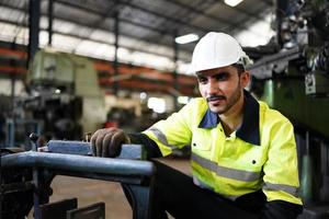 Professional men engineer worker skills quality, maintenance, training industry factory worker , warehouse Workshop for factory operators, mechanical engineering team production. photo