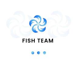 plantilla de diseño de logotipo de equipo de peces vector