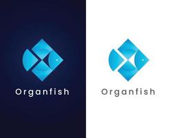 modern fish logo design template vector