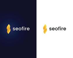letter s with fire logo design template vector