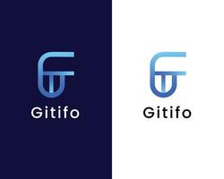 letter t , g and f logo design template vector