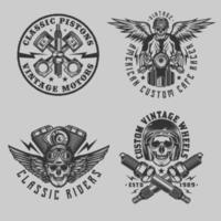 insignia vintage de motocicleta personalizada vintage vector