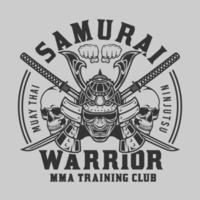 diseño de lucha mma guerrero samurai vector