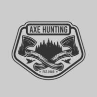 hunting axe vintage design vector