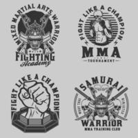 emblema de artes marciales mixtas mma vector