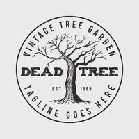 Vintage old dead tree vector