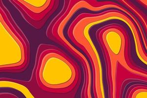 Orange, red, yellow layer cut topographic map with contour lines and flat shadow background. Abstract paper art style of cover design