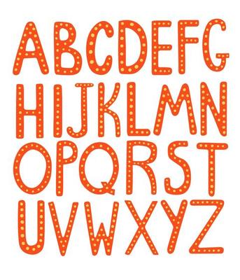 Cute kids vector alphabet lettering. Hand drawing flat font for children.